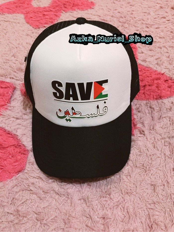 Topi Jaring Trucker Palestina | Topi Quote Palestine Premium