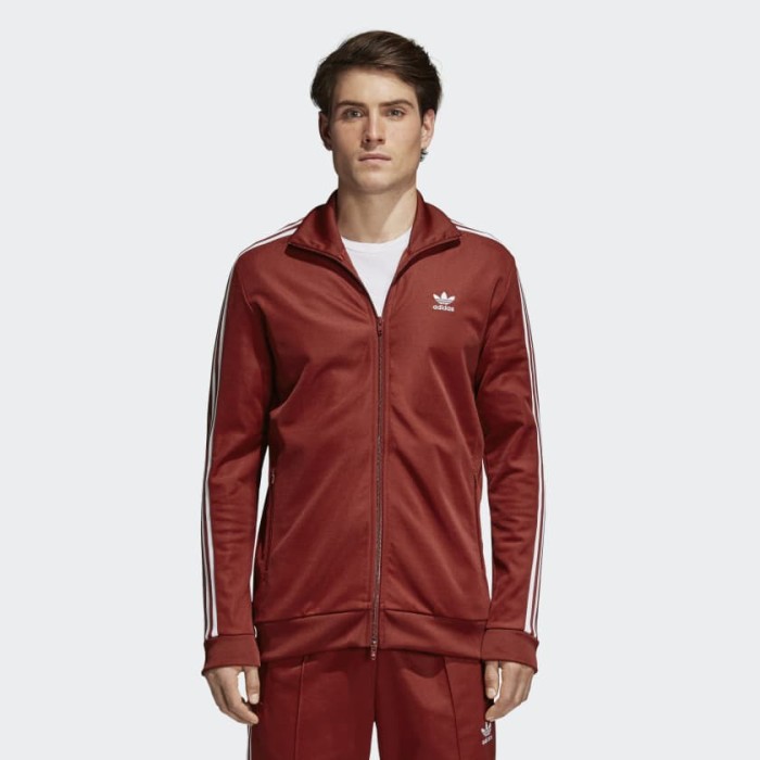 adidas beckenbauer jacket red