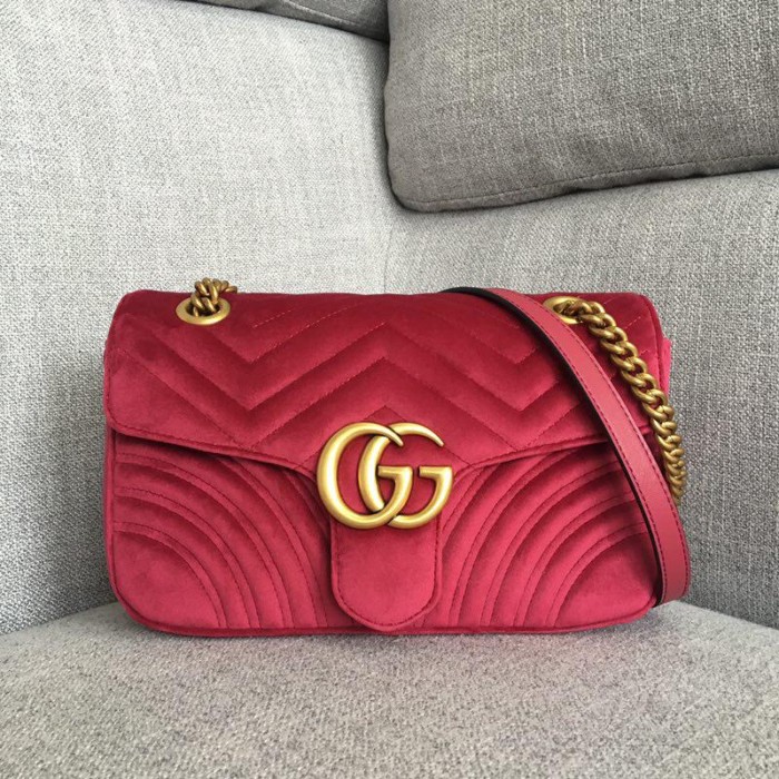 gucci marmont velvet red