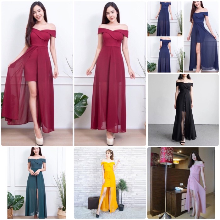 gaun long dress pesta