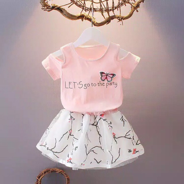Foto Produk Baju anak perempuan print Import, 1set baju anak cewek baju&rok Import dari Minochi shop
