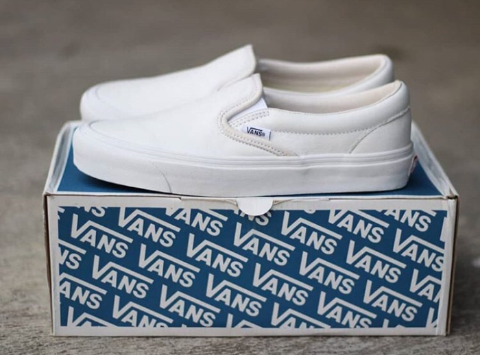 white leather vans