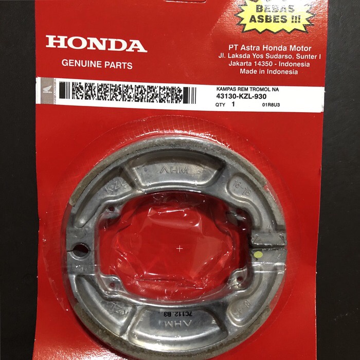 Foto Produk Kampas Rem Tromol Honda Vario Beat New Lama Baru Old Spacy KZL Hitam dari yaay auto part motor