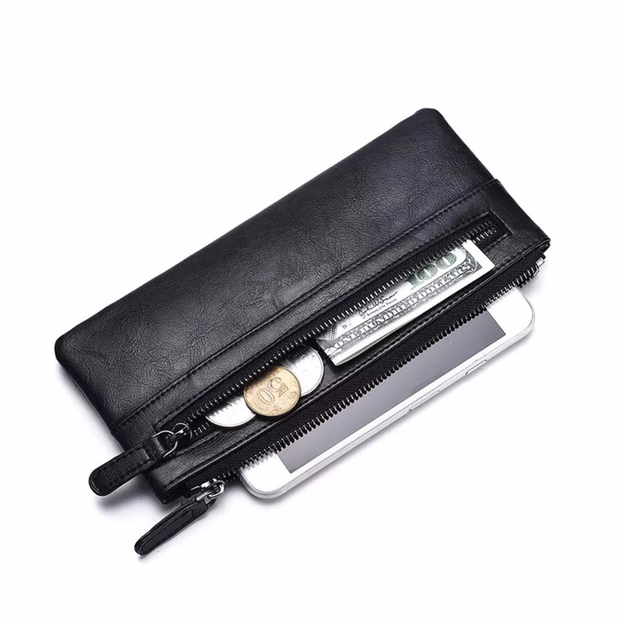 Jual Dompet Kulit Pria Dompet Panjang import JC22 - Hitam