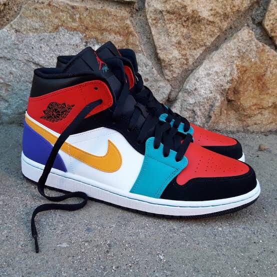 air jordan 1 mid bred multicolor