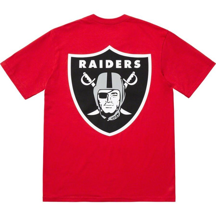 SUPREME NFL RAIDERS /'47 POCKET TEE BLACK S M L XL SS19 T-SHIRT WHITE BOX LOGO