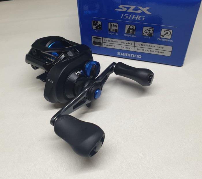 BUNDLE-SHIMANO SLX 151HG SLX151HG 7.2:1 LEFT HAND BAITCAST REEL HAT