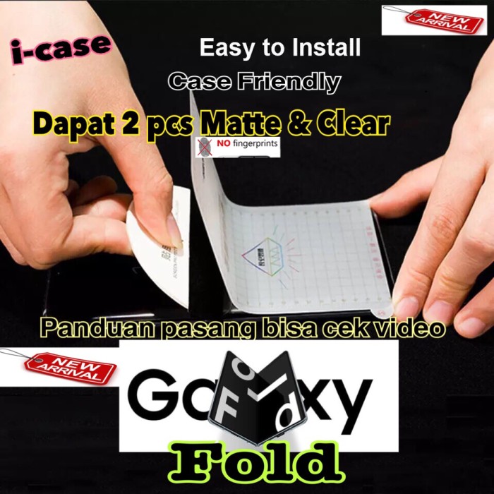 Foto Produk Samsung Galaxy Fold anti gores clear dan matte doff dapat dua set dari i-case