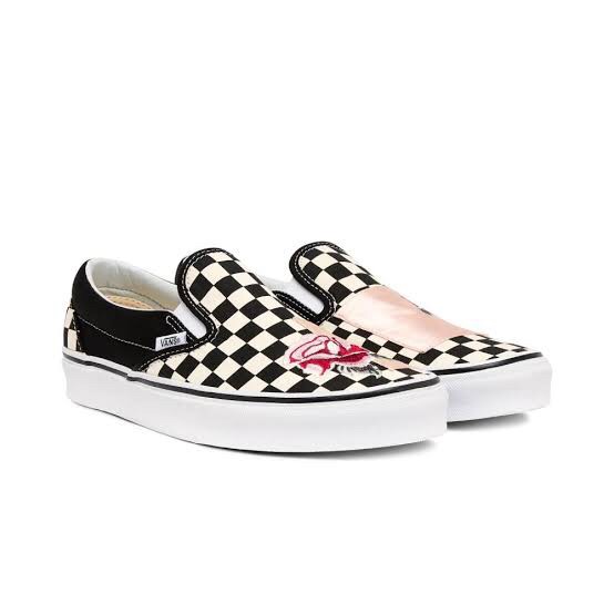 vans satin patchwork slip on