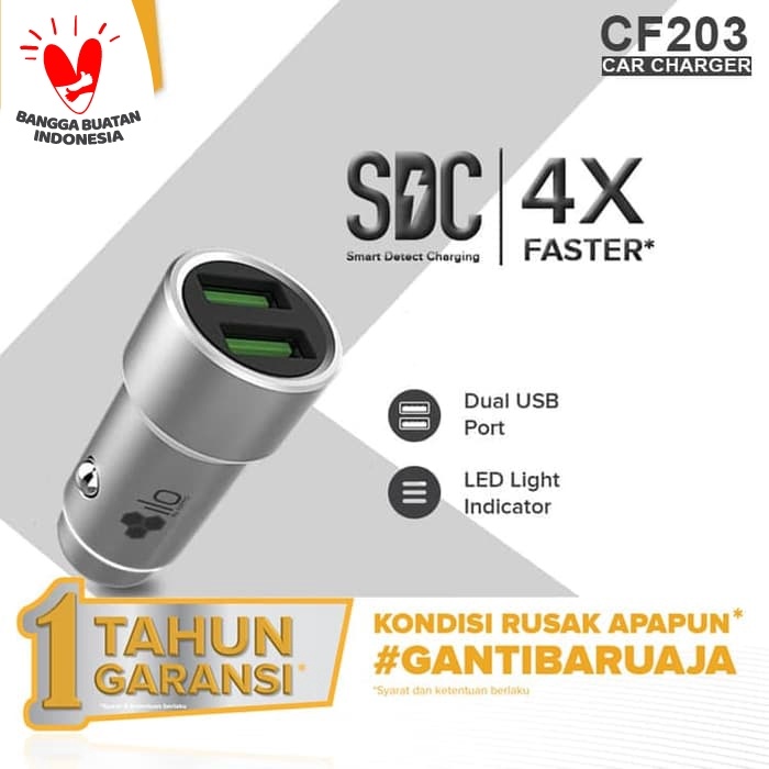 Foto Produk Hippo Ilo CF203 Car Charger Fast Charging 3.0 Value Pack dari iLo Official Store