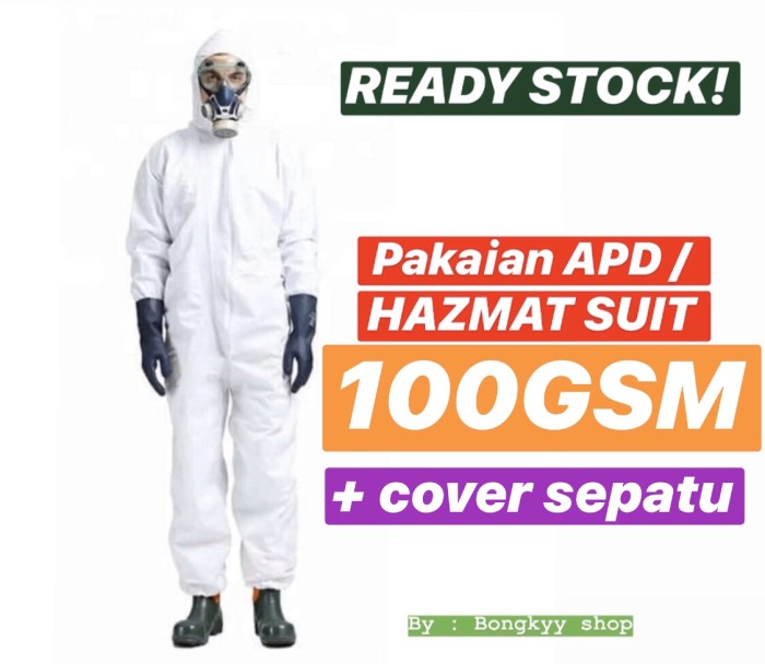 Jual Disposable Breathable Coverall / Hazmat Suit APD Medis WATERPROOF