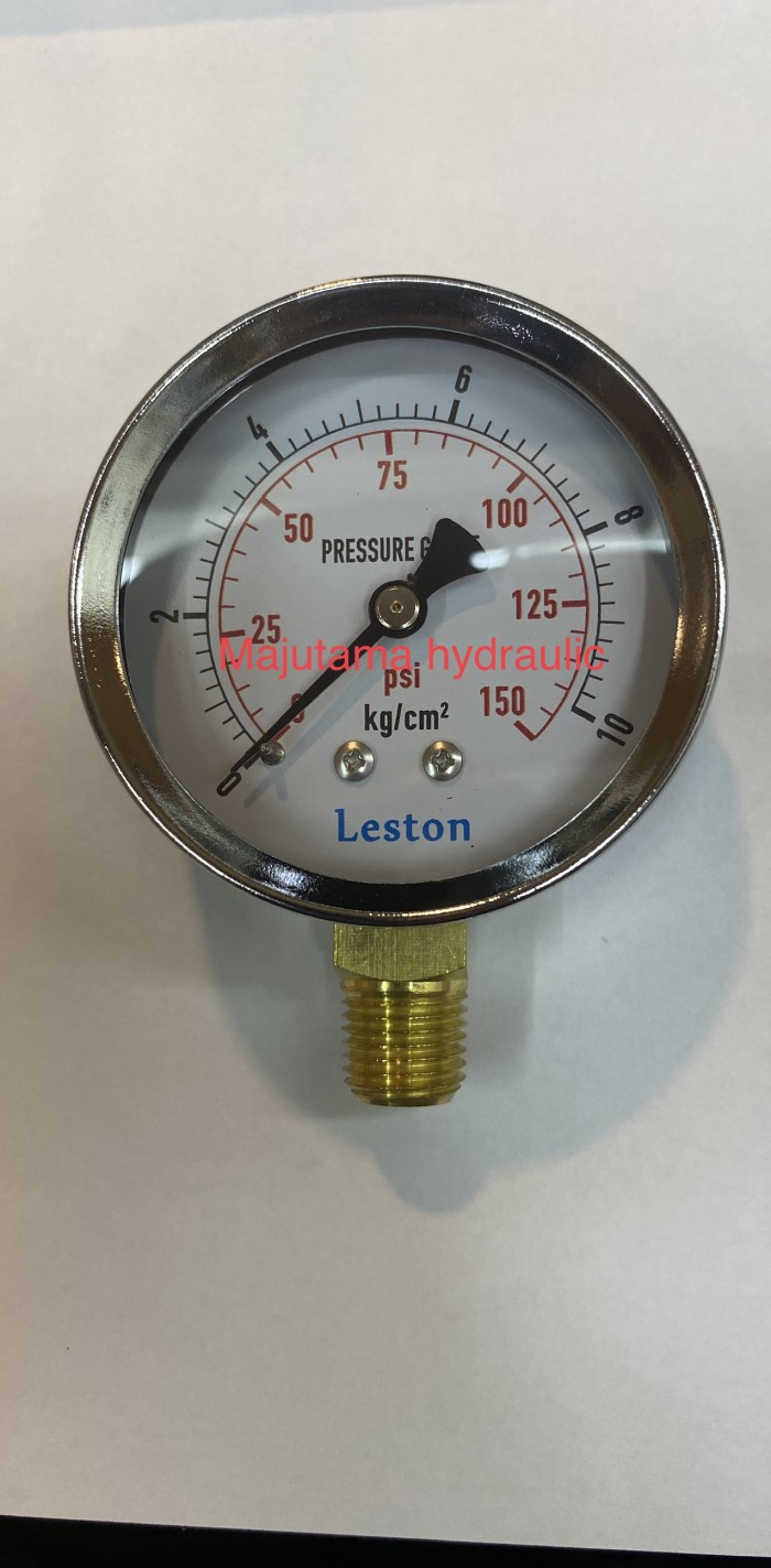 Jual Pressure gauge 2,5 inch 10 bar(kg/cm2) black steel Jakarta Barat