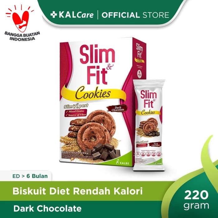 Foto Produk SlimFit Cookies Dark Chocolate 10x22gr dari KALCare Official Store
