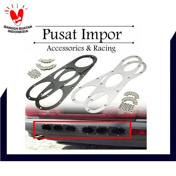 Foto Produk UNIVERSAL REAR BUMPER AIR DIVERSION DIFFUSER PANEL - Silver dari Pusat Impor