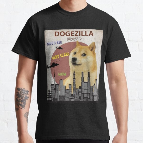 Jual Kaos Dogezilla Funny Doge Meme Giant Shiba Inu T Shirt Jakarta Barat Teepublic Tokopedia