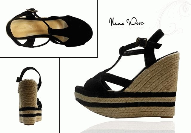 nine west black wedges