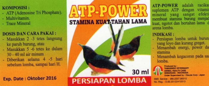 jual atp power 30 ml menambah tenaga burung saat lomba jual atp power 30 ml menambah tenaga burung saat lomba