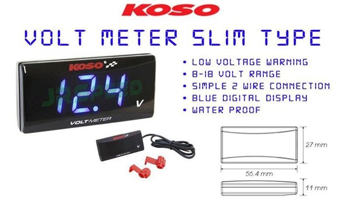 jual volt meter voltmeter koso slim style untuk motor mobil e shop accessory jual volt meter voltmeter koso slim style untuk motor mobil e shop accessory