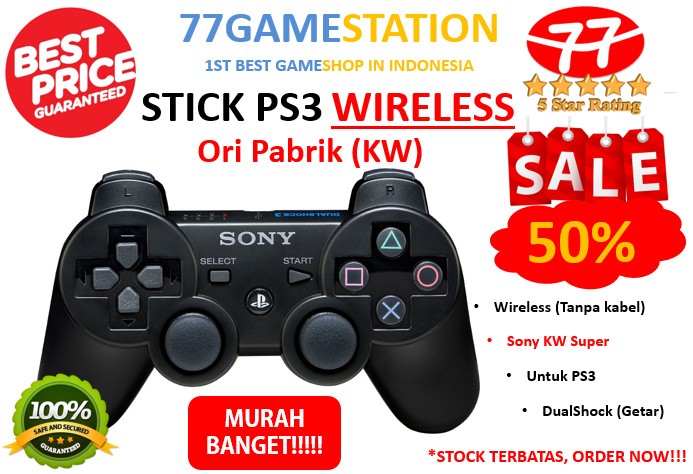 jual stik stick ps3 wireless tanpa kabel ori pabrik kw gt gt gt termurah 77gamestation jual stik stick ps3 wireless tanpa kabel ori pabrik kw gt gt gt termurah 77gamestation