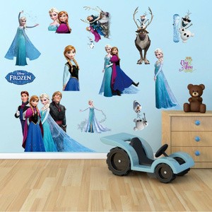 jual wall sticker 3d timbul frozen dekorasi interior kamar anak
