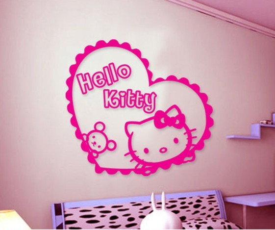 Jual HELLO KITTY HEART, Wall Sticker, Wallsticker, Wall 