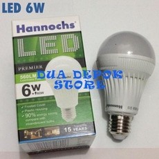 jual lu bohlam led hannochs 6 watt 6w 560 lumens jual lu bohlam led hannochs 6 watt 6w 560 lumens