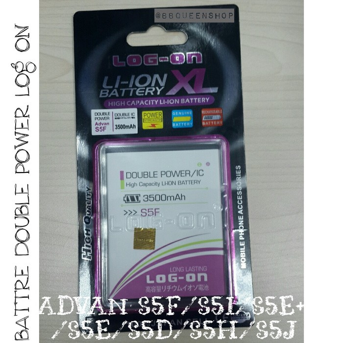 BATTERY ADVAN S5F / S5I / S5E+ / S5E / S5D / S5H / S5J LOG ON DOUBLE POWER