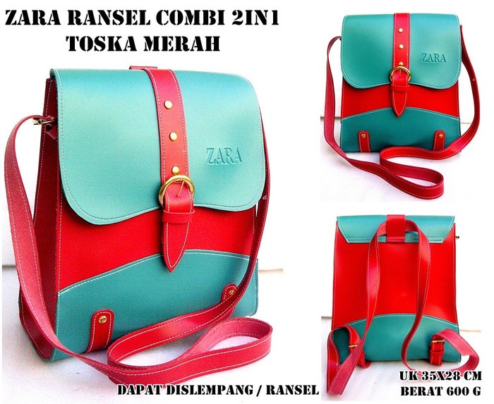 Jual Tas Ransel Wanita Murah Zara 2in1 Kulit Bisa Di Selempang Da Tas Ransel Wanita Murah Zara 2in1 Kulit Bisa Di Selempang Da Gendong Kombinasi Warna