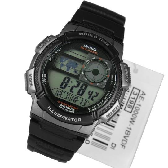 Casio World Time AE2000W 1AVDF Digital Jam Tangan Pria Rubber Strap Hitam Silver. Source .