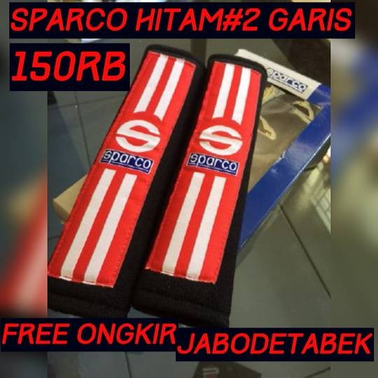 COVER SEAT BELT SPARCO HITAM MERAH GARIS