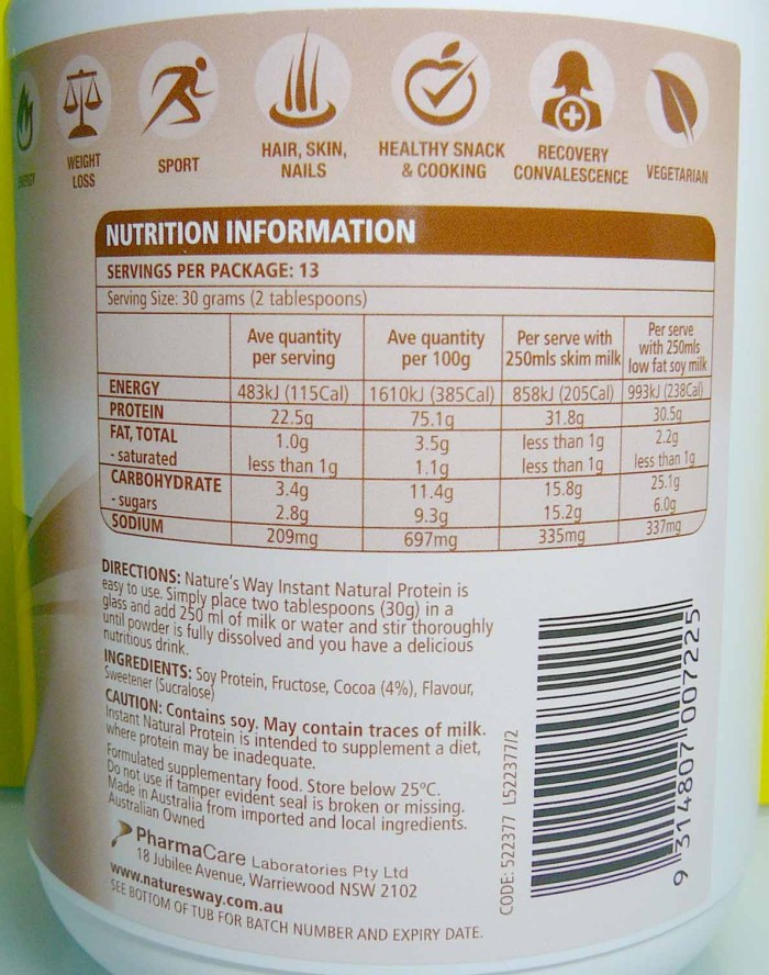 jual natures way instant protein coklat 375g jual natures way instant protein coklat 375g