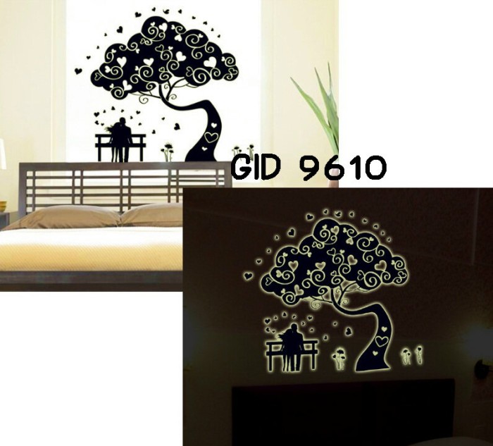jual wall sticker glow in the dark-pohon romantis - gosfajstiker