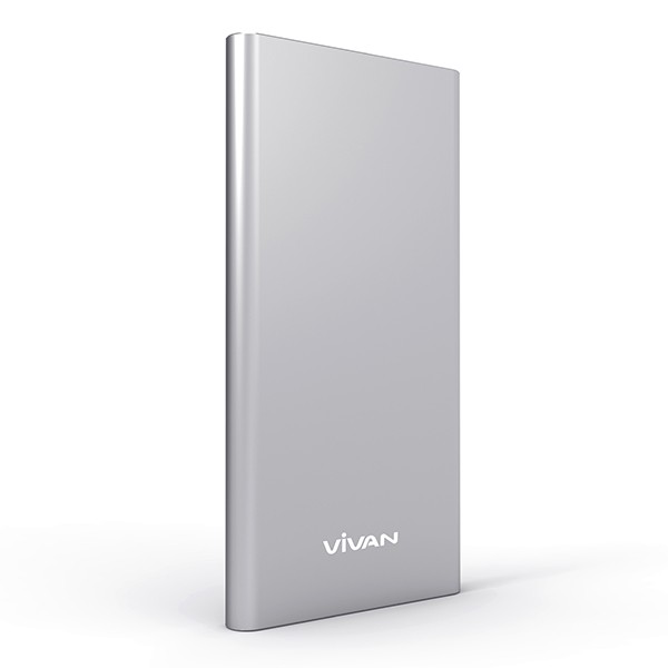 Vivan Power Bank Super Slim Li-Ion Polymer 5000 mAh Type B5- Silver