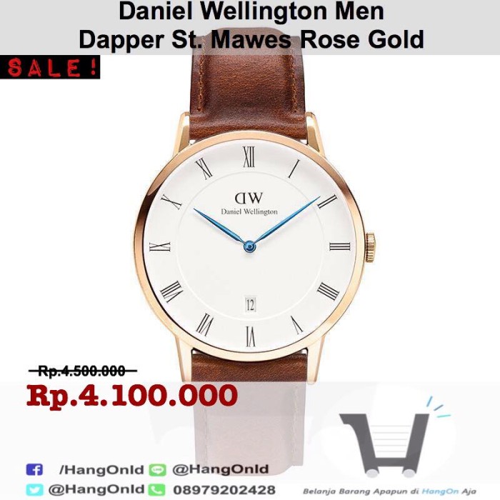 Jam Tangan Daniel Wellington Men Dapper St Mawes Rose Gold