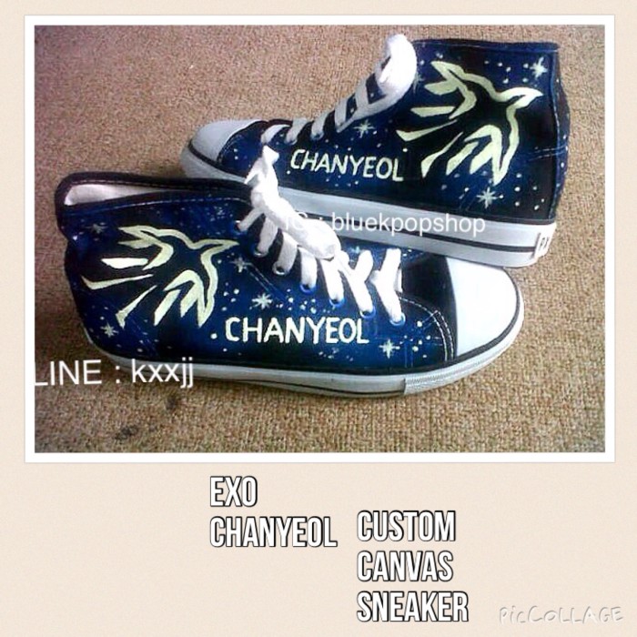 jual sepatu canvas custom kpop exo chanyeol blue jual sepatu canvas custom kpop exo chanyeol blue