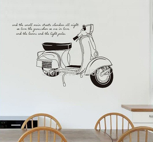 jual classic vespa jm7161 - stiker dinding /wall sticker - kota