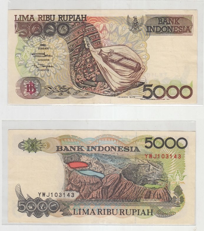 Jual Uang Kertas Lawas 5000 Lima Ribu Rupiah Sasando Rote Grade Au Uang Kertas Lawas 5000 Lima Ribu Rupiah Sasando Rote Grade Au