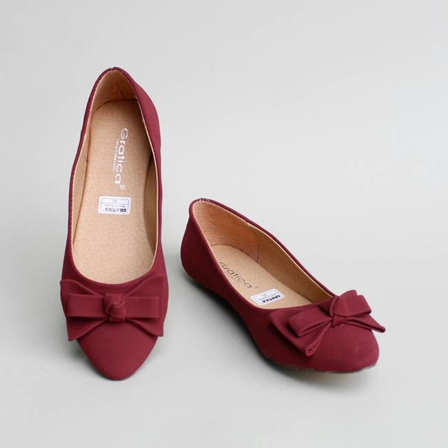 SEPATU FLAT SHOES FLATSHOES GRATICA KH28 PURPLE - Maroon, 37