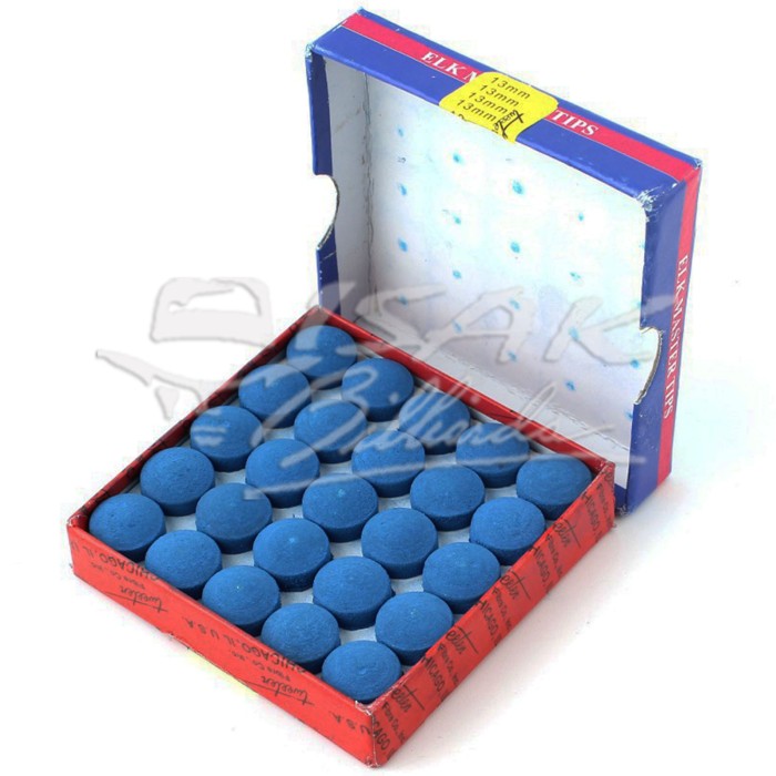 Foto Produk Elk Master Cue Tip USA - 13 mm - box of 50 pcs - Billiard Biliar Tips dari ISAK Billiard Sport Co.