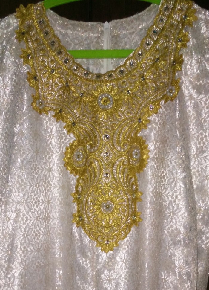 jual baju kaftan brokat putih gamis putih bordir payet jual baju kaftan brokat putih gamis putih bordir payet