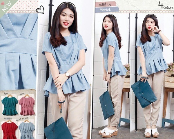 jual baju atasan pakaian wanita bahan balotelli peplum jual baju atasan pakaian wanita bahan balotelli peplum