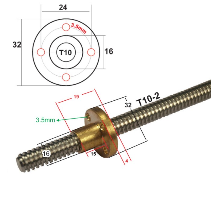 Jual Lead screw T102 per 10mm (1cm) Jakarta Barat 3DP Store Tokopedia