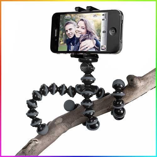 Mini Flexible Tripod Gorilla Pod Octopus + Holder Clamp U Smartphone - Hitam Putih