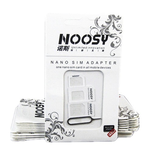 Foto Produk NOOSY 3 in 1 Nano Micro Standart Tempat SIM Card Adapter Tray Holder - Putih dari lbagstore