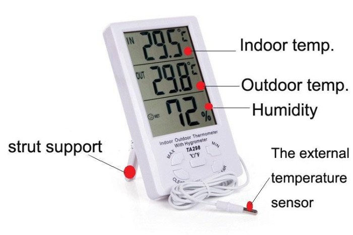 Pengukur Suhu Ruangan Termometer Hygrometer LCD DIGITAL TA-298