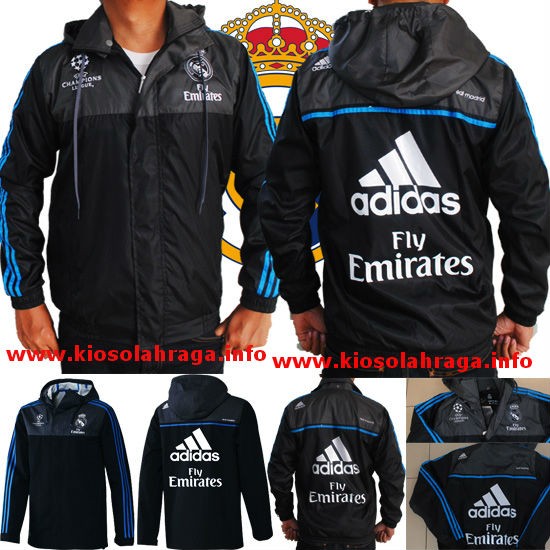 promo codes c3675 b093c Jaket Bola Klub Real Madrid Parasut Hitam 2015-