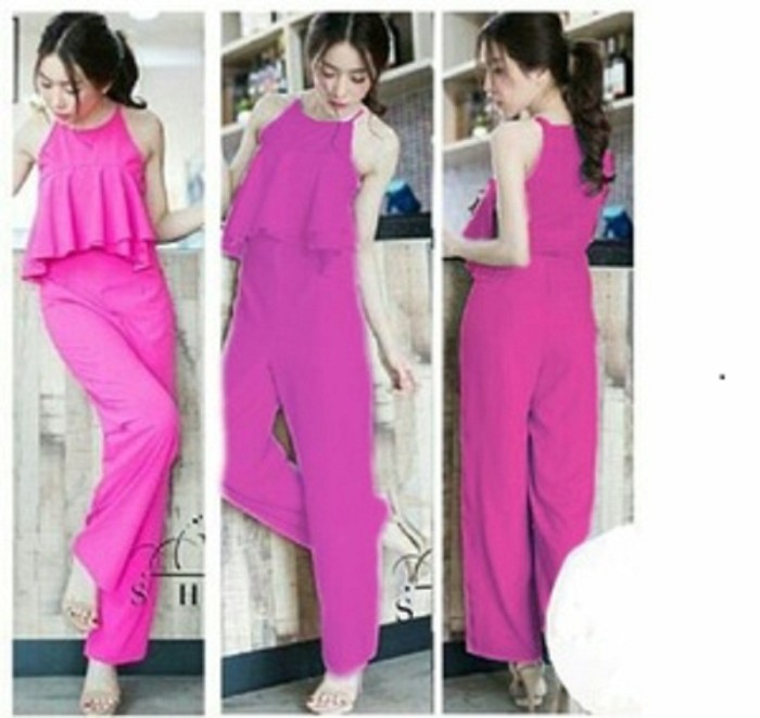 jumpsuit warna pink