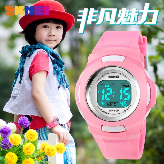 Jam Tangan Anak Lucu Pink Hitam Original Imut Tahan Air Jam Tangan Anak Lucu Pink Hitam Original Imut Tahan Air