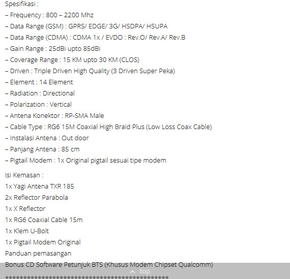 jual antena yagi txr 185 driven untuk modem huawei jual antena yagi txr 185 driven untuk modem huawei