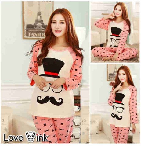 Jual Suplier Baju Tidur Setelan Mustache Lazada Grosirbasmala